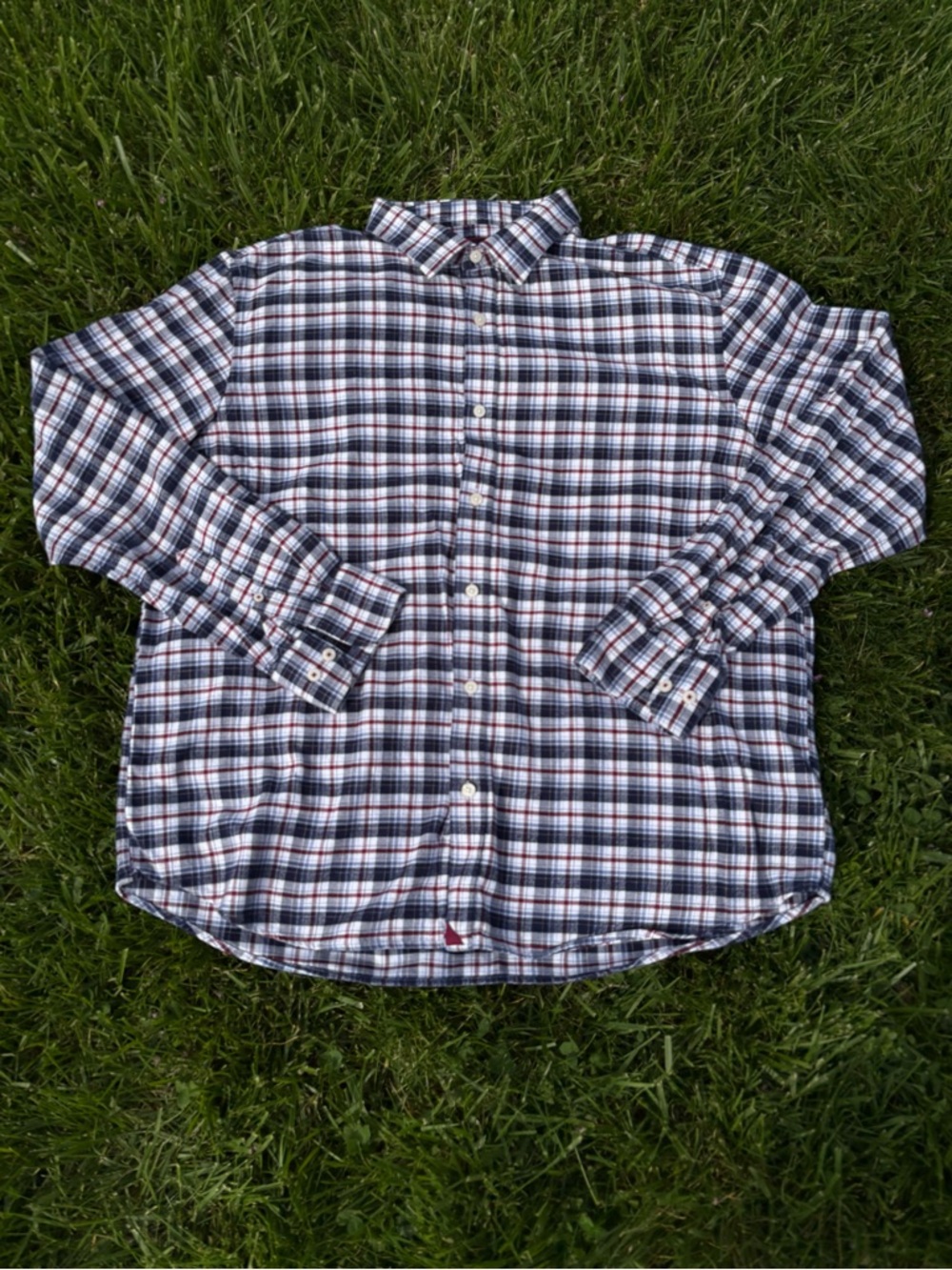 UNTUCKit Kaesler Plaid Flannel 100% Cotton Button Down Shirt Navy White,Red XXL